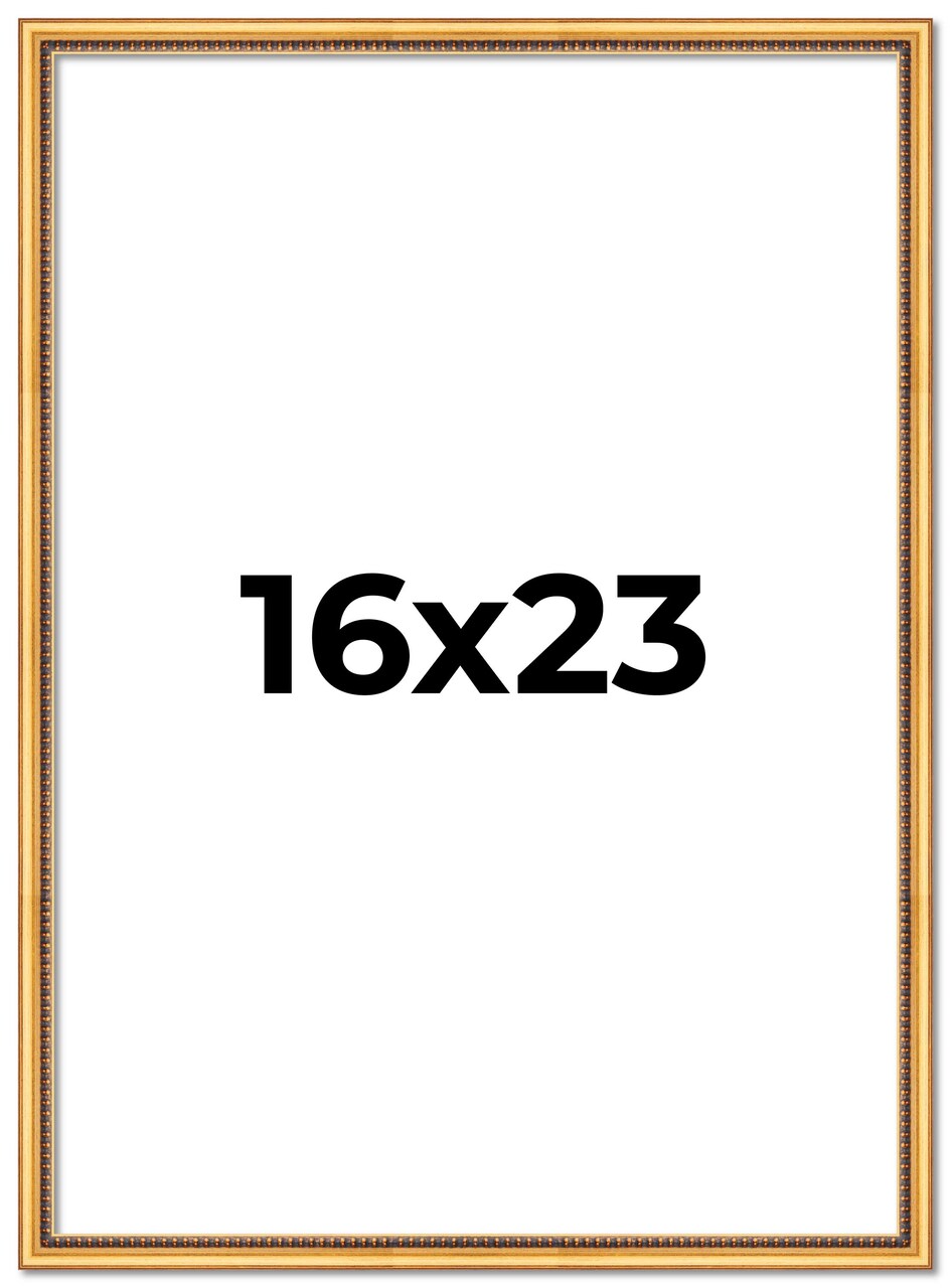 16x23 Classic Modern Gold Picture Frame - UV Acrylic, Foam Board Backing, Hanging Hardware
